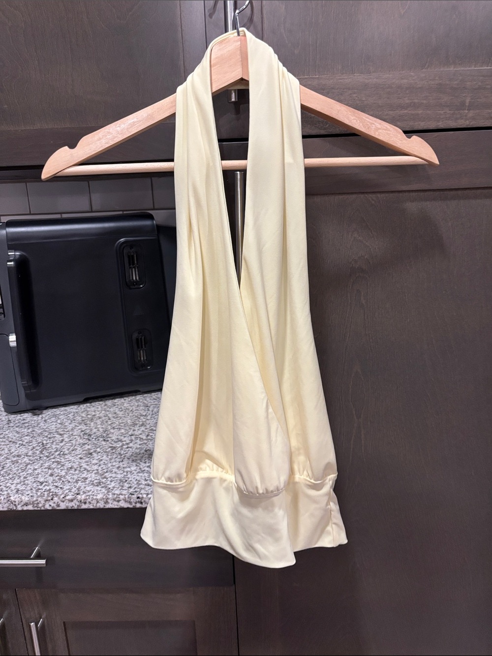 Yellow aritiza cowl neck top